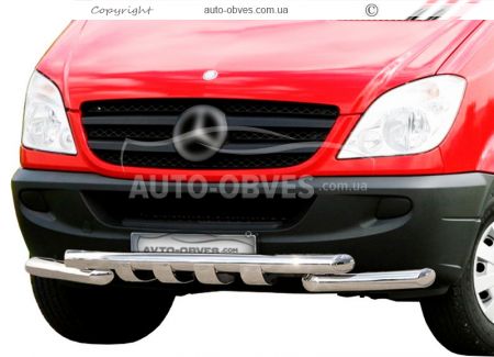 Защита бампера Mercedes Sprinter 2006-2013 - тип: модельная, с пластинами фото 0