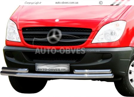 Front bar Mercedes Sprinter 2006-2013 - type: with additional tubes фото 0