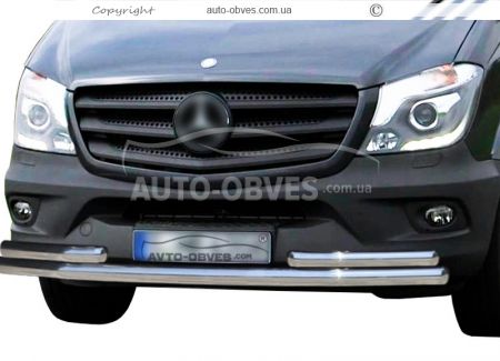 Front bar Mercedes Sprinter 2013-2018 - type: with additional tubes фото 0