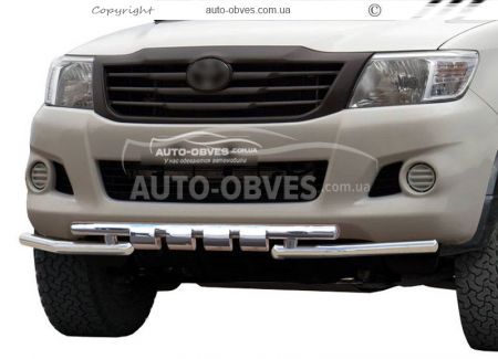 Захист бампера Toyota Hilux 2006-2012 - тип: модельний, з пластинами фото 1