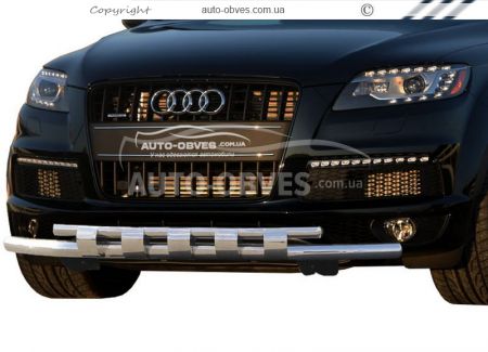 Захист бампера Audi Q7 - тип: модельний з пластинами фото 0