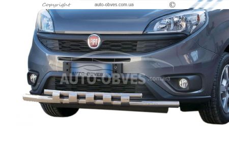 Захист бампера Fiat Doblo IV - тип: модельний з пластинами фото 0