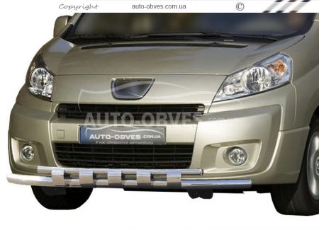 Захист бампера Fiat Scudo, Citroen Jumpy, Peugeot Expert 2007-2016 - тип: модельний з пластинами фото 0