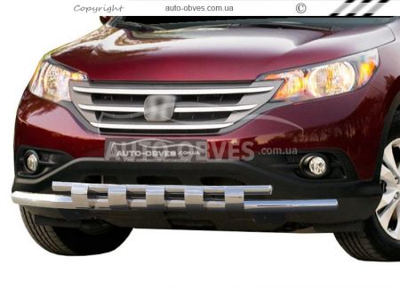 Захист бампера Honda CRV 2013-2016 - тип: модельний з пластинами фото 0