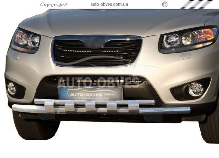 Bumper protection Hyundai Santa Fe - type: model with plates фото 0