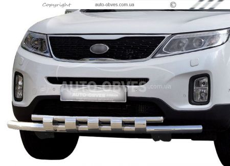 Bumper protection Kia Sorento Fl 2013-2016 - type: model with plates фото 0