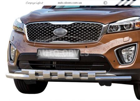 Bumper protection Kia Sorento Prime 2015-... - type: model with plates фото 0