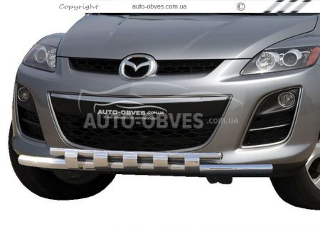 Захист бампера Mazda CX7 2006-2012 - тип: модельний з пластинами фото 0