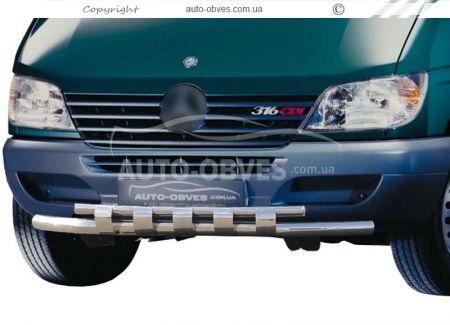 Bumper protection Mercedes Sprinter 1996-2006 - type: model with plates фото 0