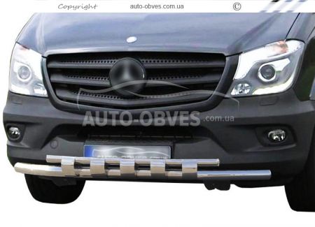 Bumper protection Mercedes Sprinter 2013-… - type: model with plates фото 0