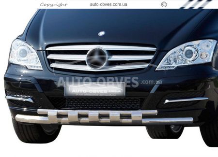 Защита бампера Mercedes Vito II, Viano II 2010-2014 - тип: модельная с пластинами фото 1