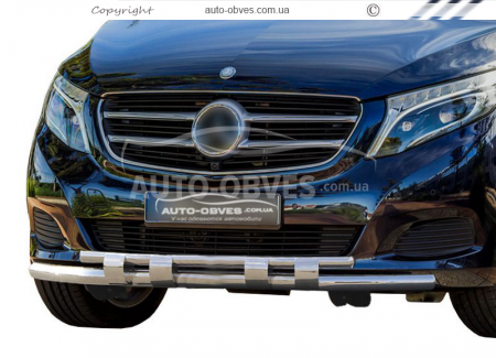 Захист бампера Mercedes Vito, V-class 2014-2025 - тип: модельний з пластинами фото 0