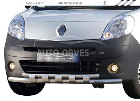Защита бампера Renault Kangoo 2008-2021 - тип: модельная с пластинами фото 0