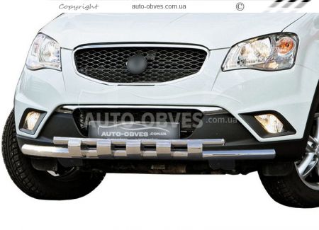 Bumper protection Ssangyong Korando 2010-2014 - type: model with plates фото 0