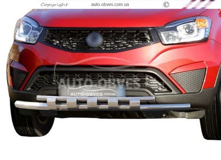 Bumper protection Ssangyong Korando 2014-2018 - type: model with plates фото 0
