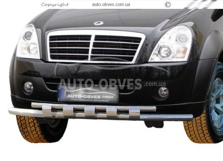 Захист бампера Ssangyong Rexton - тип: модельний з пластинами фото 0