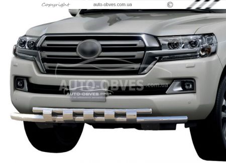 Захист бампера Toyota Land Cruiser 200 2016-2021 - тип: модельний з пластинами фото 0