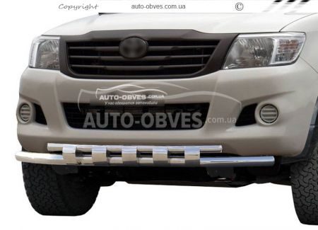 Bumper protection Toyota Hilux 2012-2015 - type: model with plates фото 0