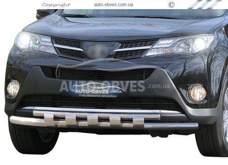 Bumper protection Toyota Rav4 2013-2016 - type: model with plates фото 4