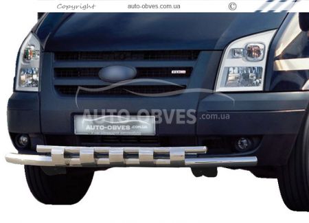 Bumper protection Ford Transit 2006-2014 - type: model with plates фото 0