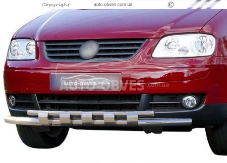 Защита бампера VW Caddy 2004-2010 - тип: модельная с пластинами фото 0