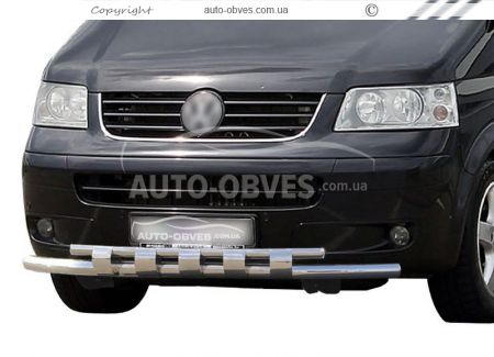 Bumper protection VW T5 Multivan, Caravelle - type: model with plates фото 0