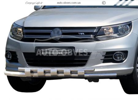Bumper protection VW Tiguan - type: model with plates фото 0