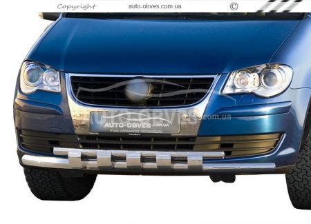 Защита бампера Volkswagen Touran 2003-2010 - тип: модельная с пластинами фото 0