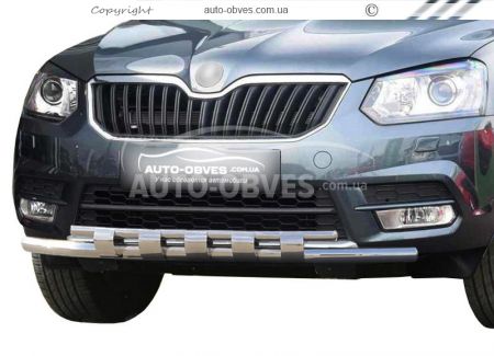 Bumper protection Skoda Yeti - type: model with plates фото 0