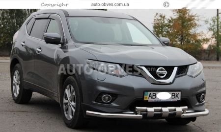 Защита бампера Nissan X-Trail 2014-2017 - тип: модельная, с пластинами фото 2