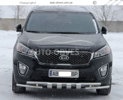 Защита бампера Kia Sorento Prime 2015-2020 - тип: модельная, с пластинами фото 1