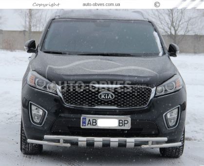 Защита бампера Kia Sorento Prime 2015-... - тип: модельная, с пластинами фото 1