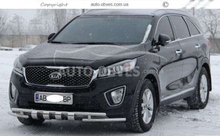 Защита бампера Kia Sorento Prime 2015-... - тип: модельная, с пластинами фото 2