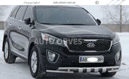 Защита бампера Kia Sorento Prime 2015-... - тип: модельная, с пластинами фото 3