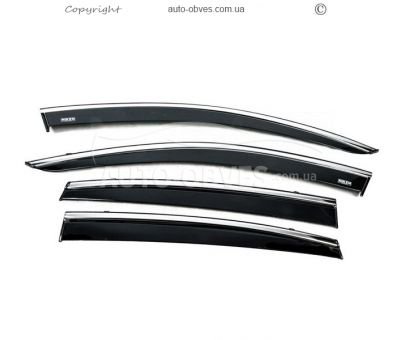 Ветровики с хромированным молдингом Subaru XV 2018-2023 - тип: 4 шт фото 1