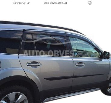 Window deflectors Subaru Outback 2009-2014 - type: with chrome molding фото 0