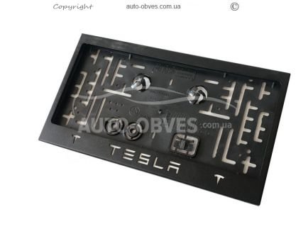 License plate frame for Tesla - 1 pc color: black фото 0
