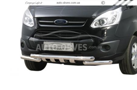 Bumper protection Ford Custom 2013-2022 - type: model, with plates фото 1