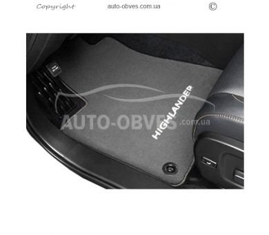 Килимки оригінальні Toyota Highlander 2014-2017 - матеріал: ворсові 830\м, кт 3шт, антрацит фото 0