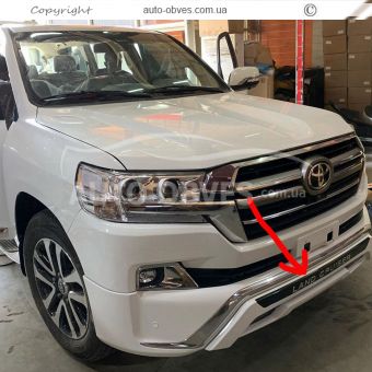 Передня накладка Toyota Land Cruiser 200 2016-2021 - тип: ME-style, під спідницю чорний колір фото 3