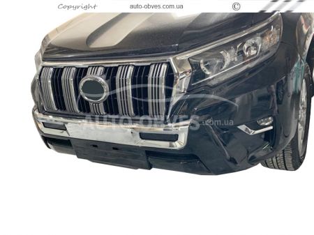 Накладка на передній бампер Toyota Prado 150 2018-2023 - middleeast чорний колір фото 3