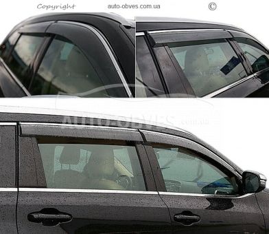 Дефлектори вікон Toyota Highlander 2014-2017 - тип: з хром молдингом фото 0