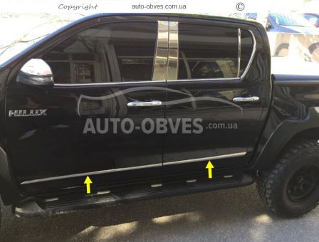 Cover moldings Toyota Hilux 2015... - type: 4 pcs, stainless steel фото 2