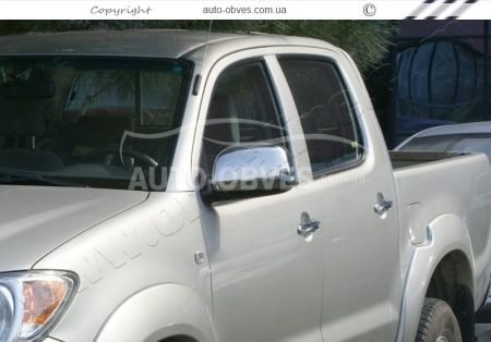 Накладки на зеркала Toyota Hilux нержавейка фото 2