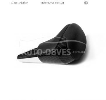 Gear knob Toyota Land Cruiser Prado 150 - type: black leather + carbon photo 4