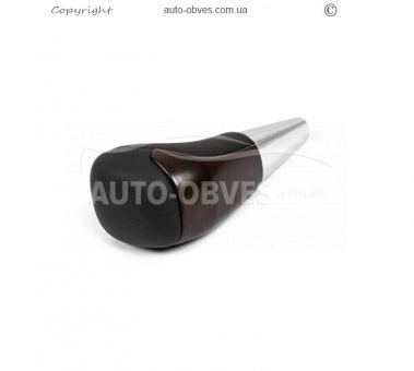 Ручка КПП Toyota Land Cruiser Prado 150 – тип: чорна шкіра + темне дерево фото 0