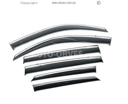 Toyota Land Cruiser Prado 150 window deflectors - type: with chrome 6 pcs photo 0