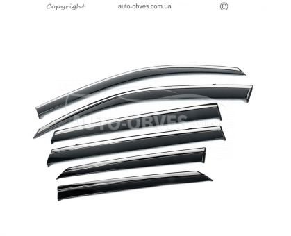 Toyota Land Cruiser Prado 150 window deflectors - type: with chrome 6 pcs photo 1