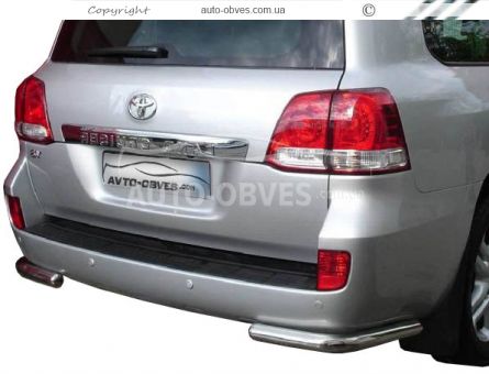 Toyota Land Cruiser 200 rear bumper protection - type: single corners фото 0