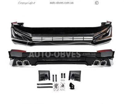 Накладки на передній та задній бампер Toyota Land Cruiser Prado 150 - тип: modelista v3-led 2018-2023 фото 0